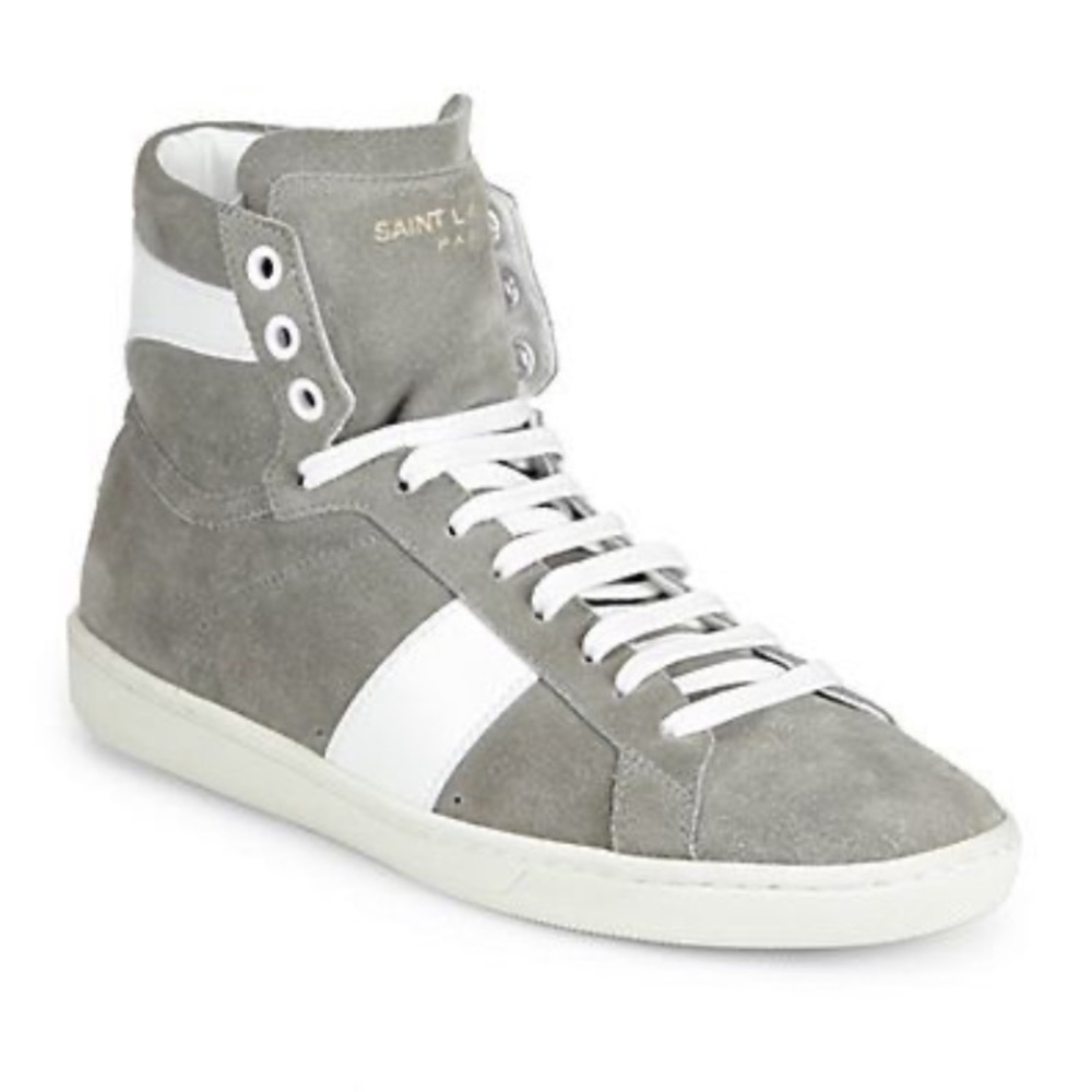Saint Laurent Grey Suede High Top Sneakers SL/02H